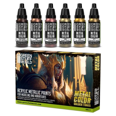 Green Stuff World 9911 Metalic Paint Set - Gold
