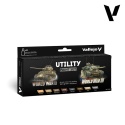 Vallejo 70201 Zestaw 6 farb + 2 washe - Utility Paint Set WWII & WWIII